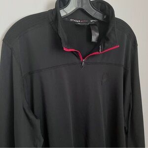 Spyder Active Black 1/4 Zip Pullover with Red Detail Size L EUC